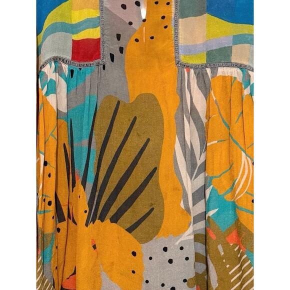 Anthropologie Bl-nk NYC Miranda Peasant Blouse Balloon Sleeve Artsy Tunic Retro - Picture 6 of 7